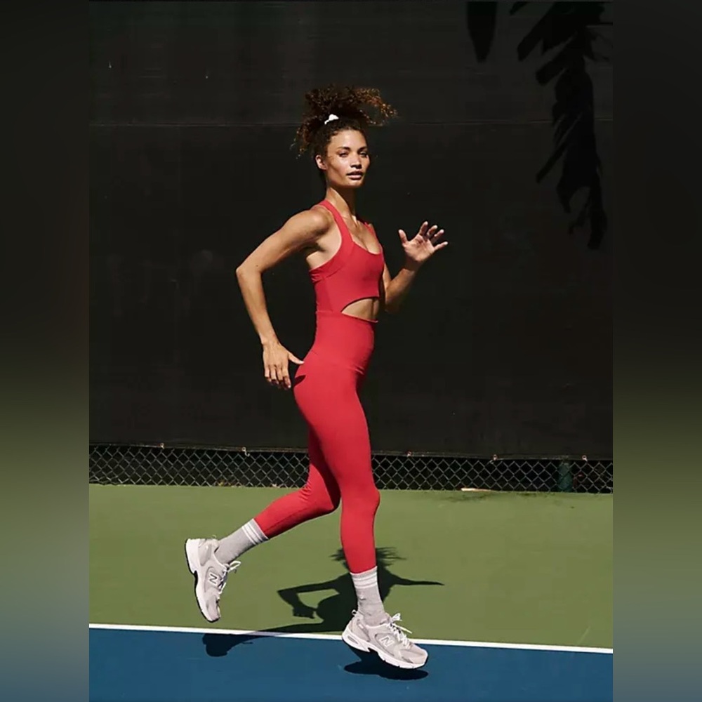 Free People Movement Speed of Light One Piece size Medium in Amaranth/Red NWT